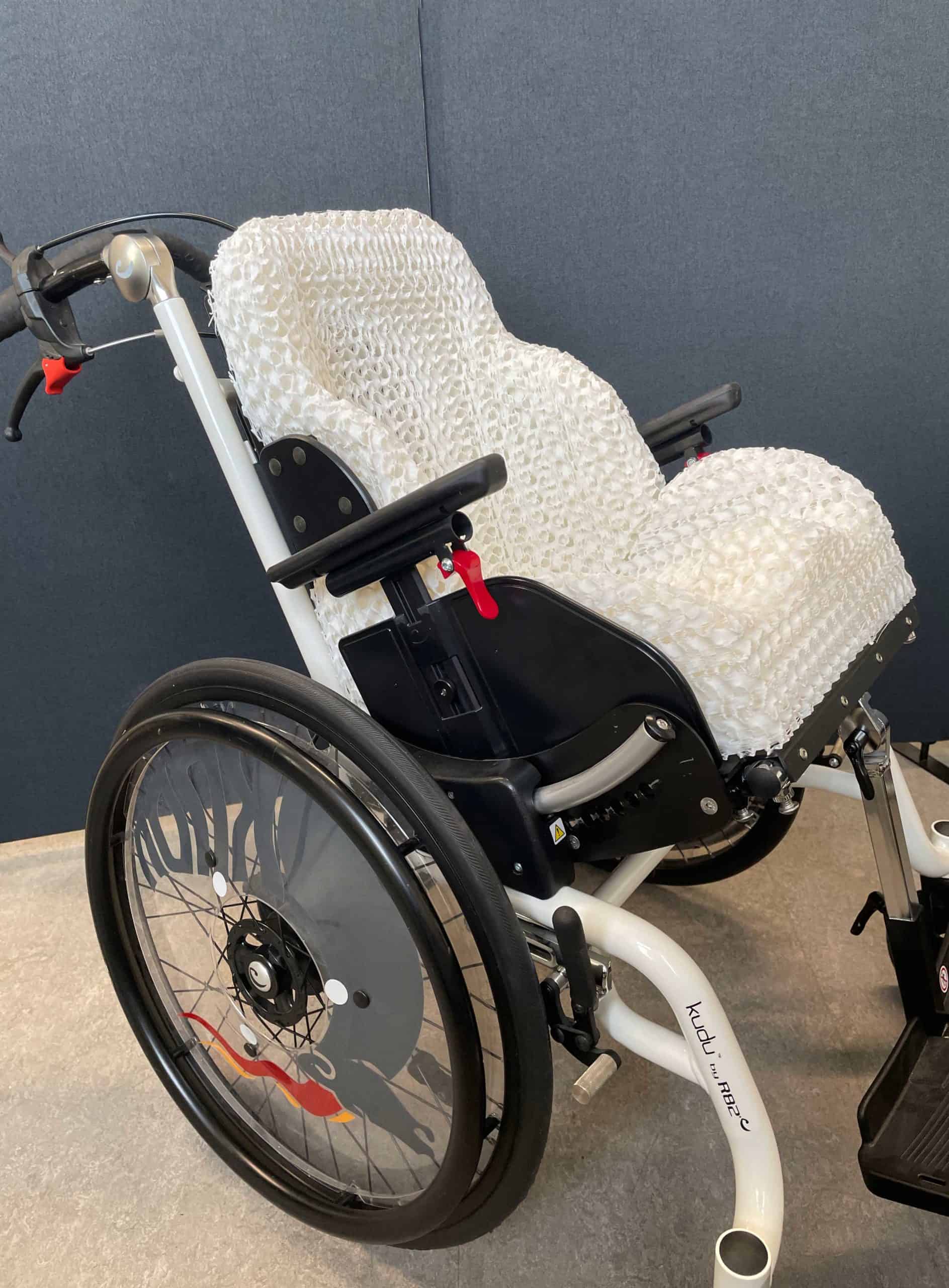 3D printed seat in a wheel chair
