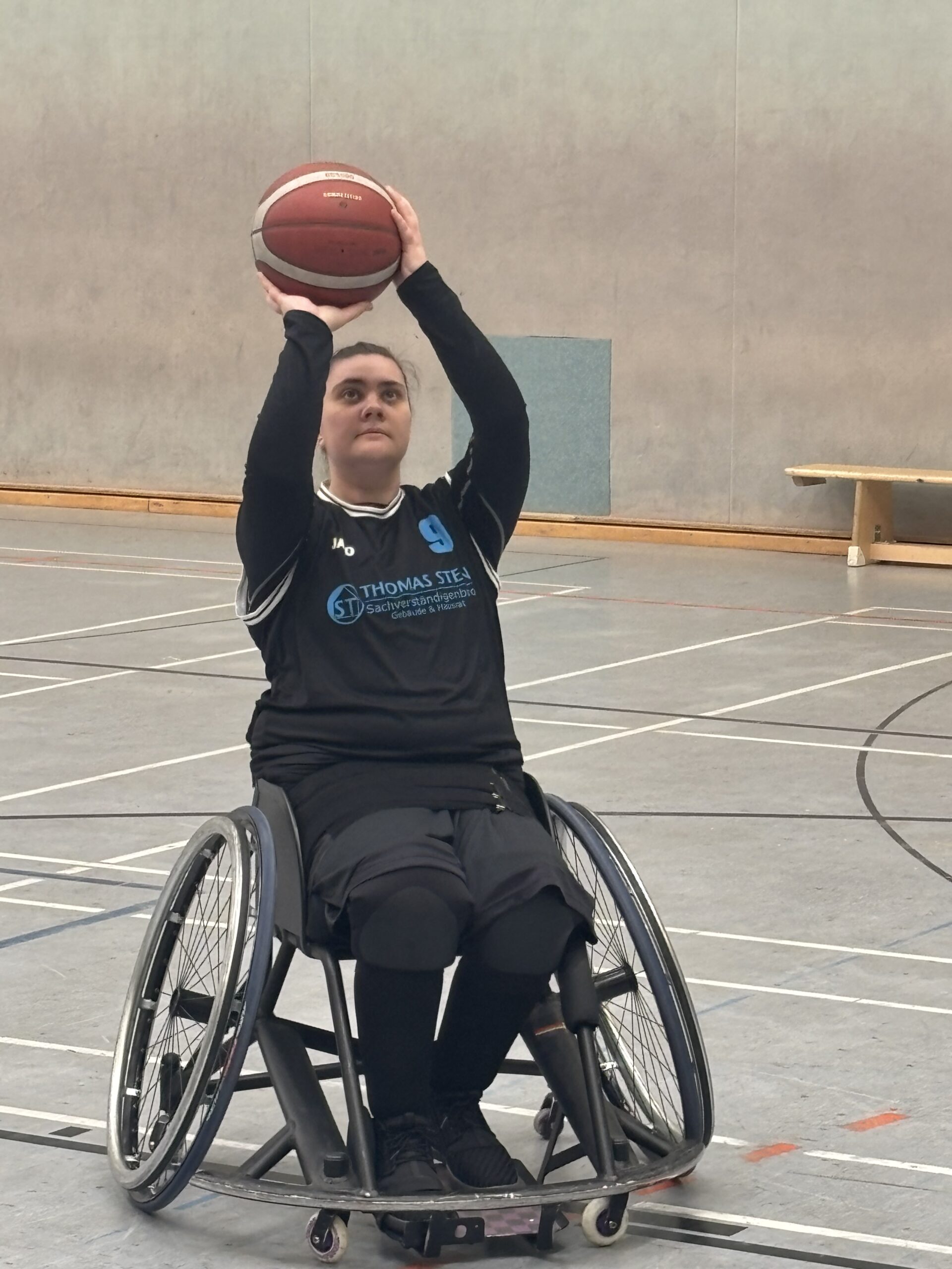 Stephanie playing basket in 3D printed cushion