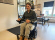 Patient in 3D printed seat