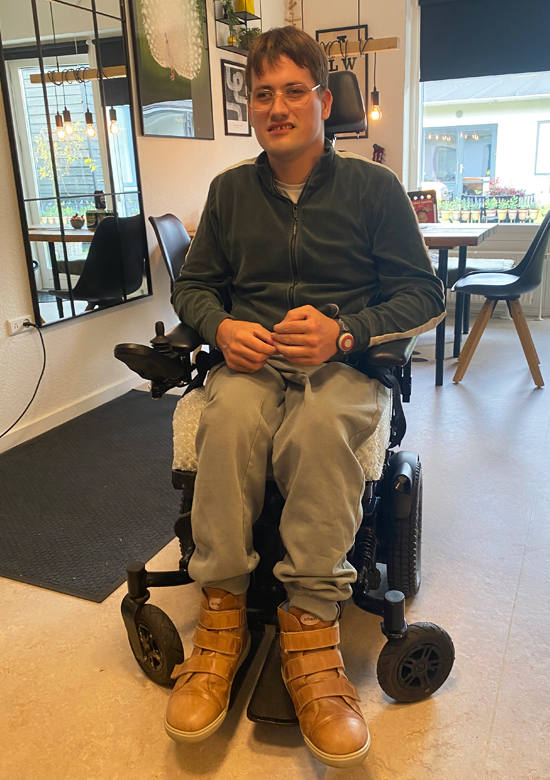 Patient in 3D printed seat