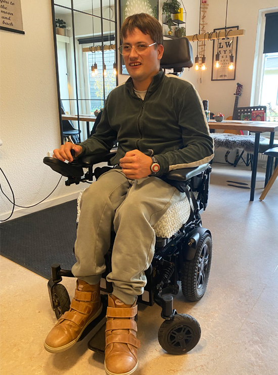 Patient in 3D printed seat