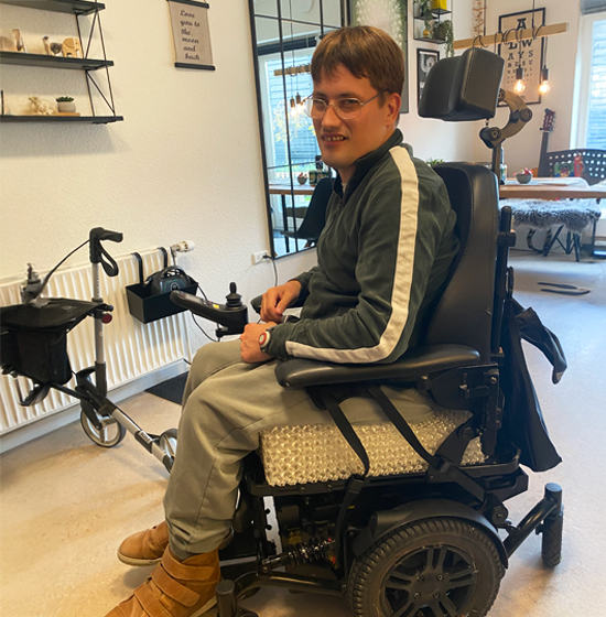Patient in 3D printed seat