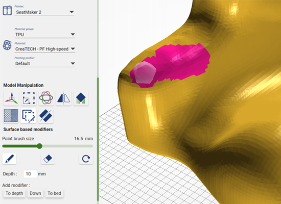 Paint-on 3D modifiers